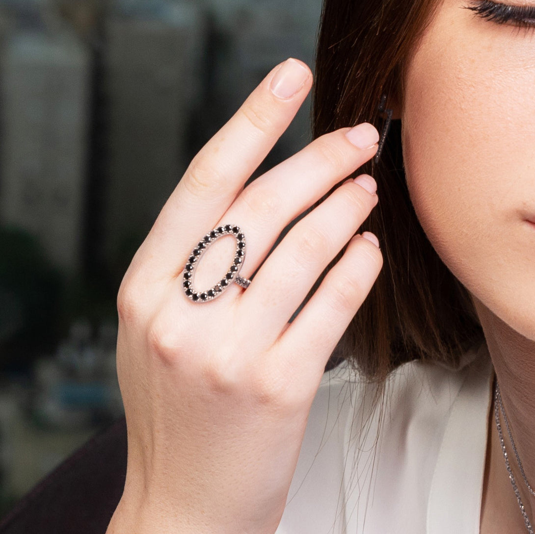 Oval Black Diamond Ring - Aubree No. 9